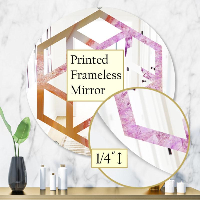 Miroir mural Crystals of Amethyst Hexagon Star, 31,5 po x 31,5 po