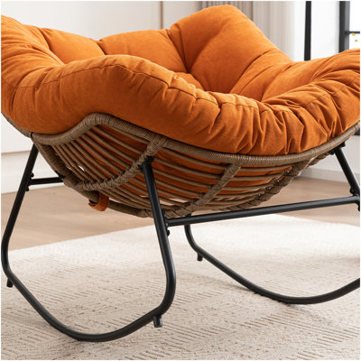 Chaise berçante, chaise d'appoint rembourrée en chenille, chaise berçante moderne pour chambre à coucher, salon, appartement