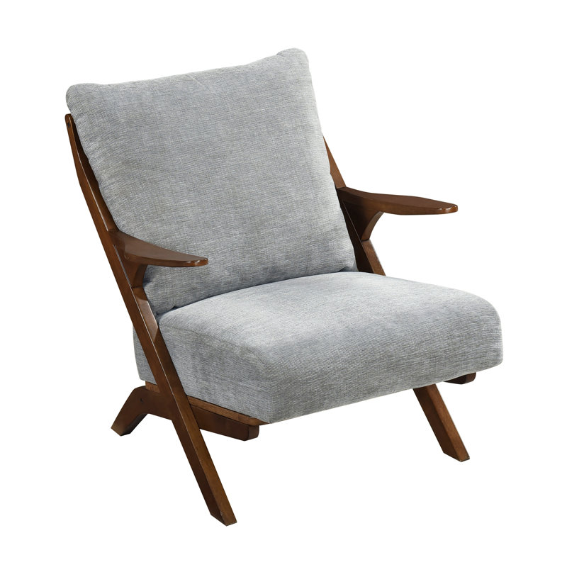 Chaise d'appoint de style Mid-Century moderne, Gris, Brun