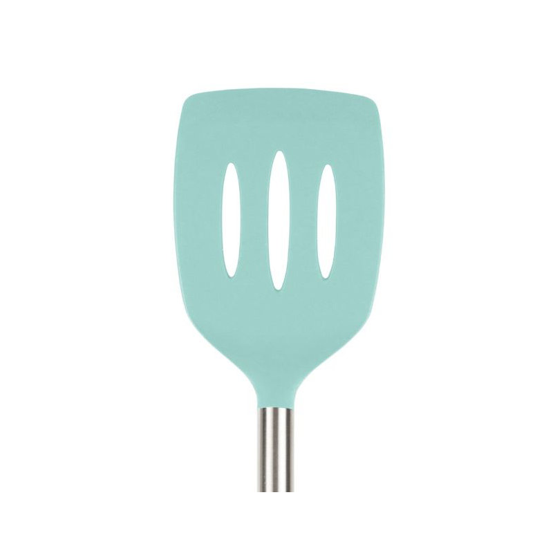 Silicone Slotted Turner - Light Aqua, Light Aqua