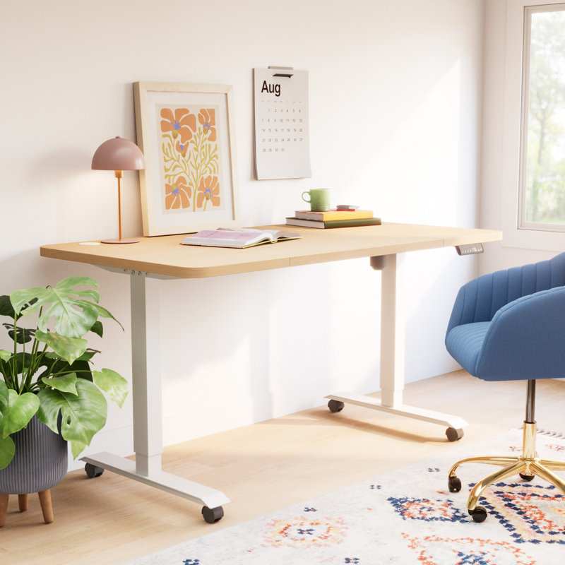 Alleson Adjustable Metal Base Standing Desk, White