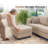 4-Piece 91.5'' Reversible Modern L-Shape Sectional Sofa With Storage Seat- Faux Leather-Light Gray-1194209221