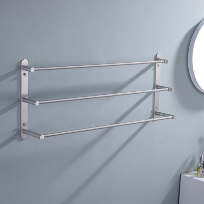 Porte-serviettes mural en acier inoxydable 29 pouces à 3 niveaux SUS304 pour salle de bain