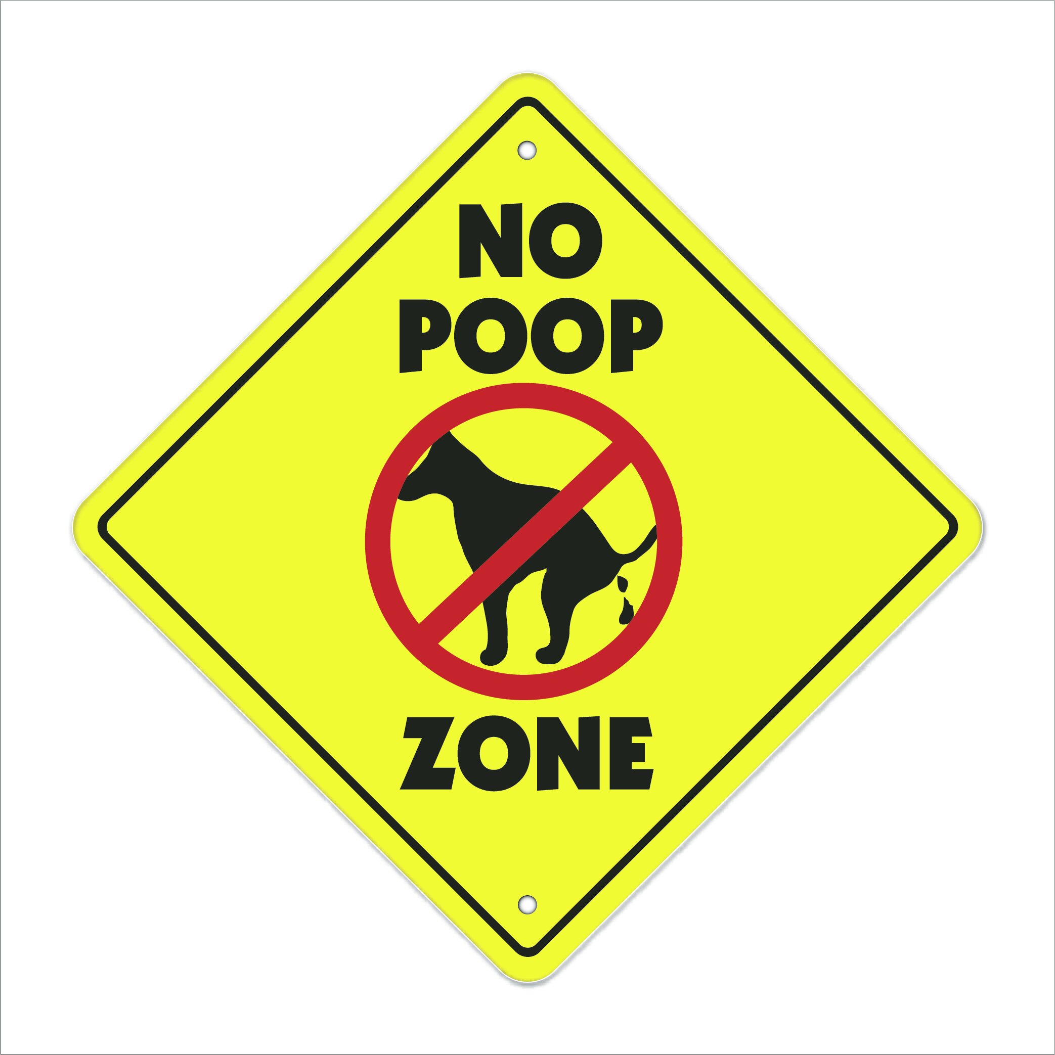 SignMission No Poop Zone Crossing Sign Zone Xing Indoor Outdoor 12