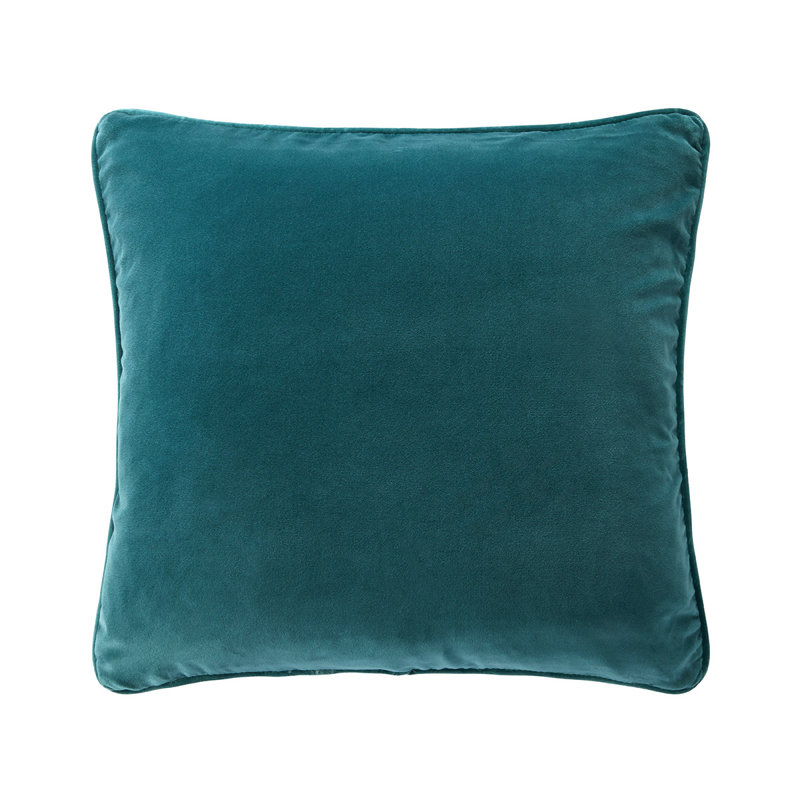 DIVAN Velvet Pillow Cover & Insert, Square 18", Teal
