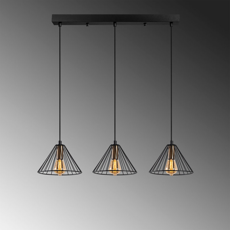 Luminaire suspendu à 3 lumières pour îlot de cuisine Hulsey