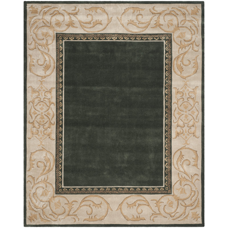 Tapis ardoise / ivoire crocheté à la main Pelagios, Rectangle 9 pi x 12 pi