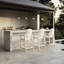 Chaise blanche à hauteur de bar, résistante aux intempéries, pour la piscine et la terrasse, avec porte-gobelet pour l'extérieur