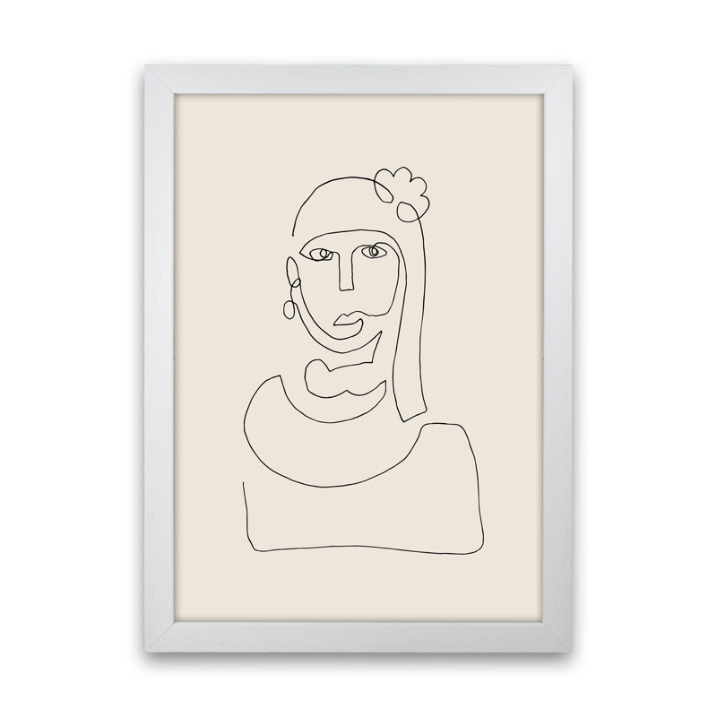 Picasso Line Bust - Print, White Frame, 63cm H x 46cm W x 3cm D