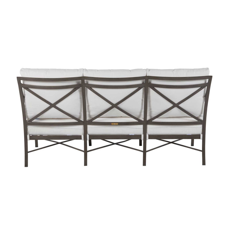 Monaco Aluminum Sofa - Slate Gray, Natural White, Slate Gray, Welt