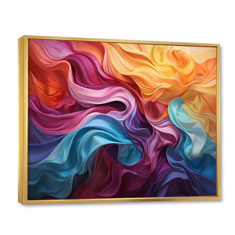 Opt Optical Swirls sur impression sur toile, Cadre flottant doré, H 30 po x l 40 po x P 1,5 po