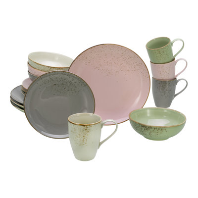 Creatable Nature Collection 16 Piece Dinnerware Set, Service for 4