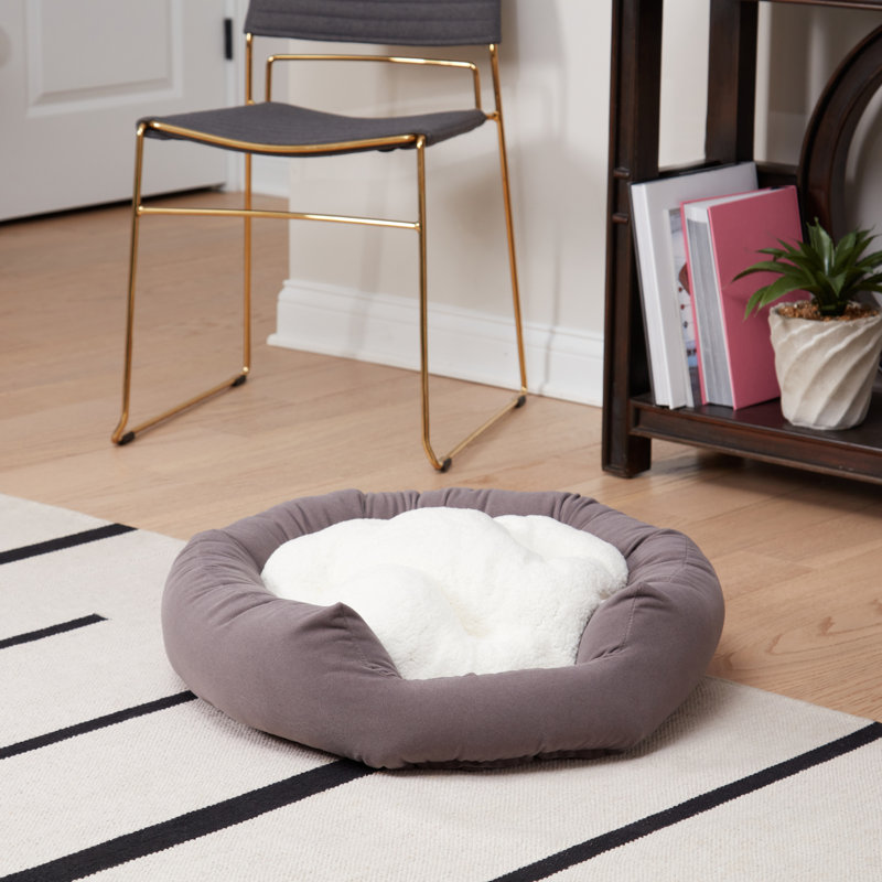Lit pour chien Chamari Donut, Petit (l 24 po x P 24 po x H 8 po), Gris