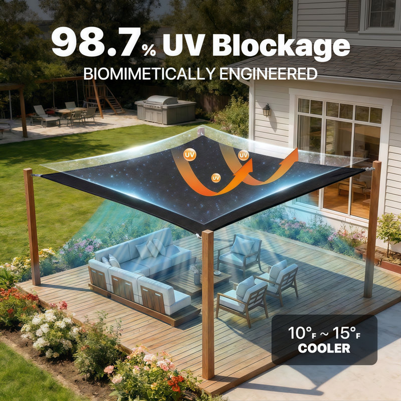 Voile d'ombrage royal Royal Shade, 16 pi x 16 pi x 16 pi, Noir