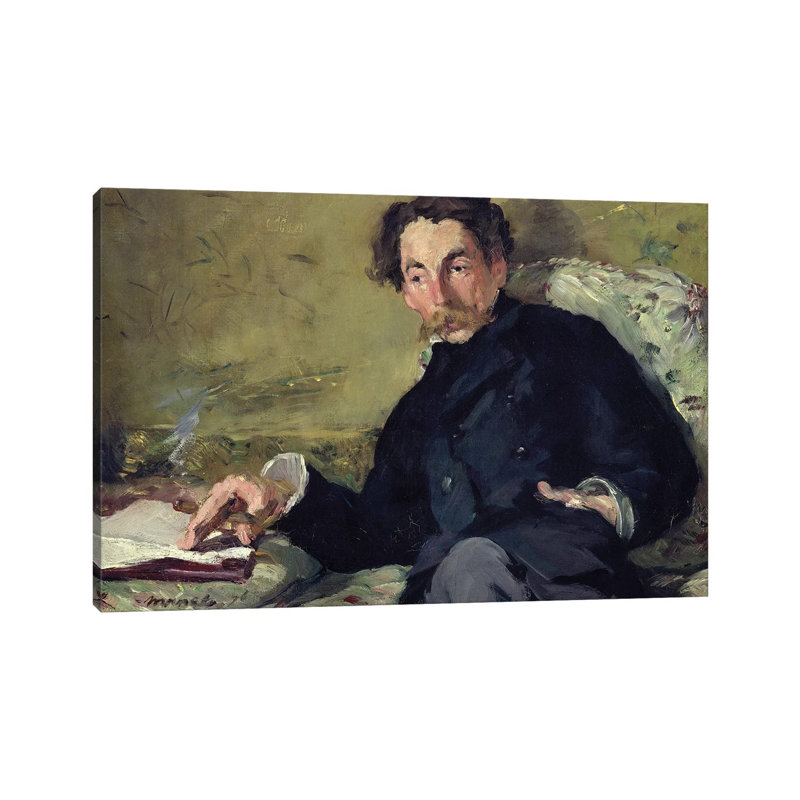Stephane Mallarme by Edouard Manet - Wrapped Canvas Painting, 66.04cm H x 101.6cm W x 1.91cm D
