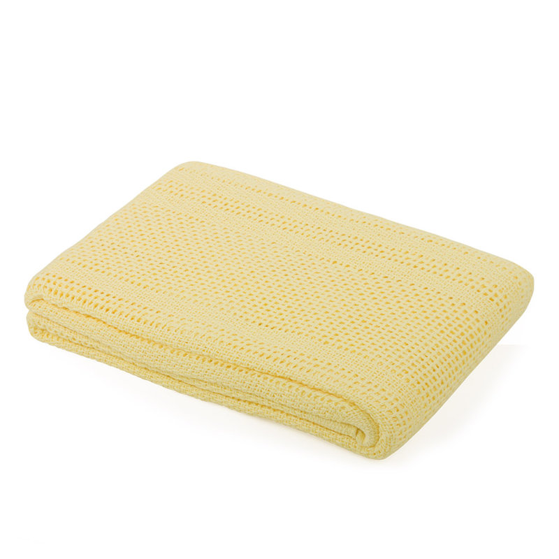 Bryan Cotton Baby Blanket, Lemon, 130cm W x 180cm L