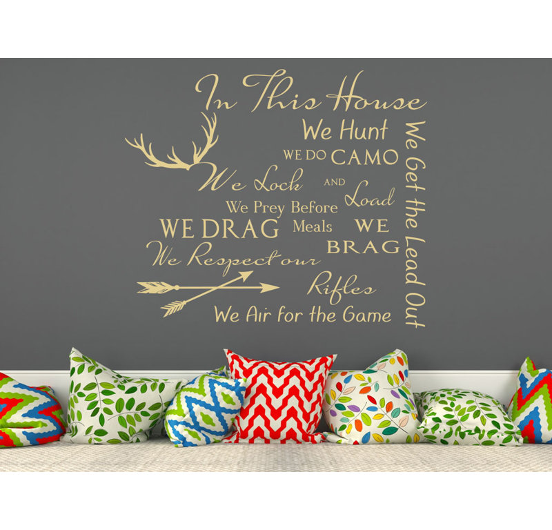 Décalcomanie murale citation règles maison family, Crème