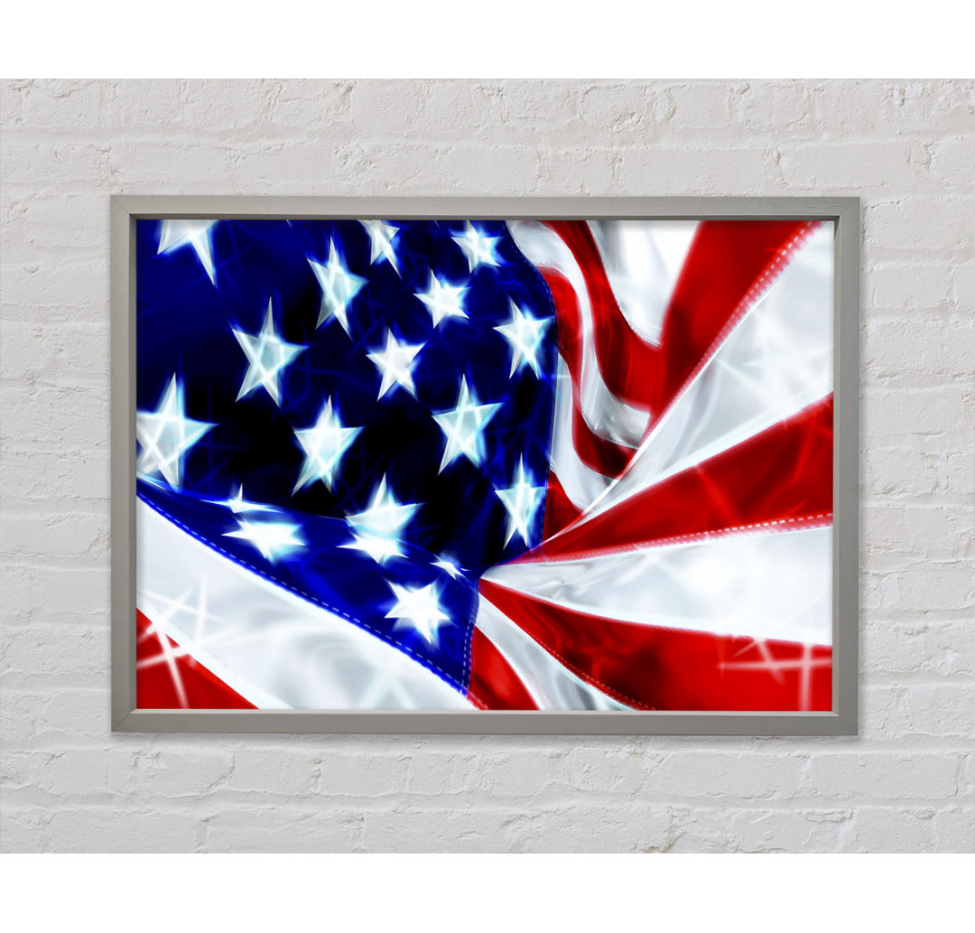 American Stars And Stripes - Einzelbildrahmen Kunstdrucke auf Leinwand