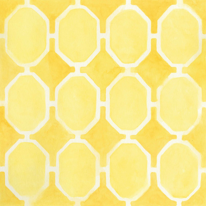 Tuile d'aquarelle I, H 12 po x l 12 po x P 1,25 po