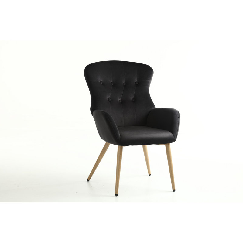 Fauteuil d'appoint à oreilles Jennevieve, Noir