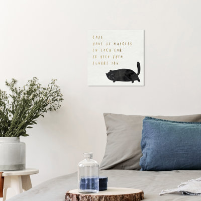 Reproduction d'art sur toile, animaux, chat, oreille, muscles, noir