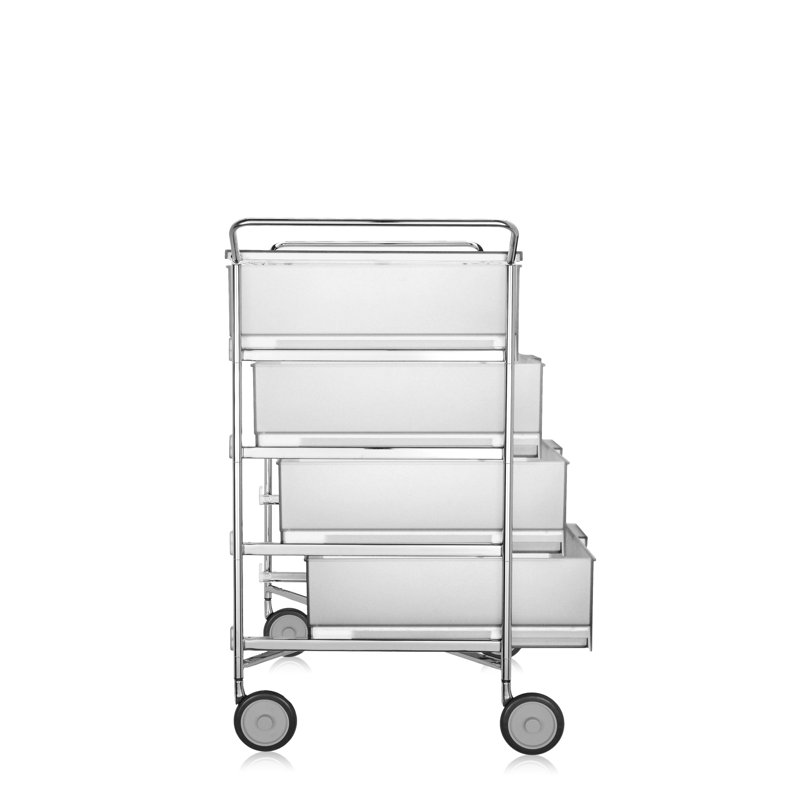 Mobil Storage Drawer, Translucent Ice, 4 Drawers with Open Shelf and Wheels