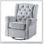 Chaise pivotante grise avec fauteuil oscillant