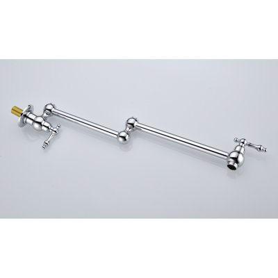 Wall Mounted Folding Pot Filler Faucet, Arm For Practical And Easy Operation, Double Handles To Control Water Output, Corrosion, Brass Kitchen Mount With Arm, Precise Regulation, Corrosion Surface,