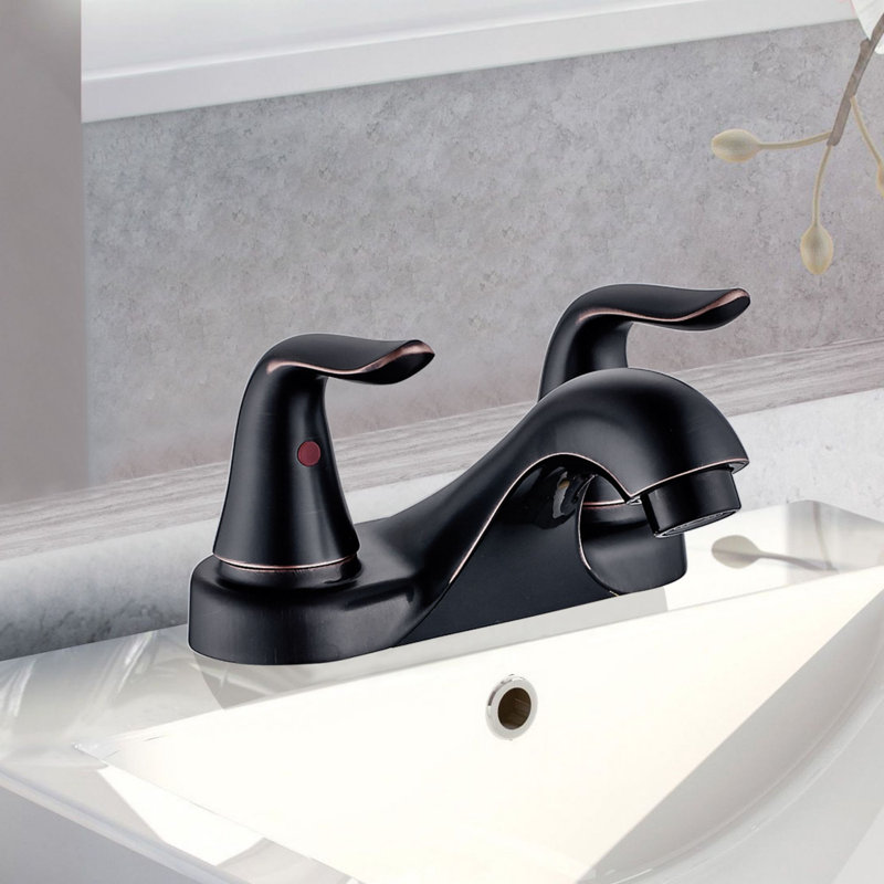 Robinet de salle de bain à ensemble central avec bonde, Bronze huilé