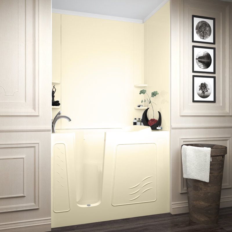 Baignoire à air/tourbillon 52,8 po x 30 po Ashton, Biscuit, Gauche