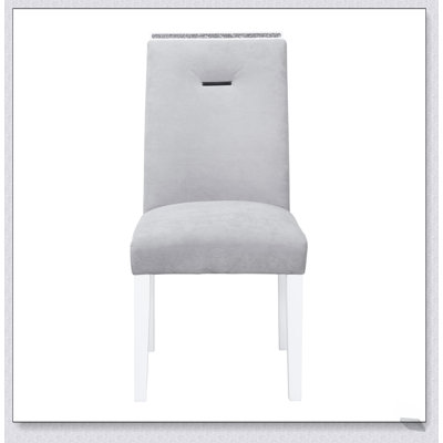 Ensemble de 2 chaises de salle à manger grises / blanches ARIYA, de conception ergonomique moderne pour le confort et le style