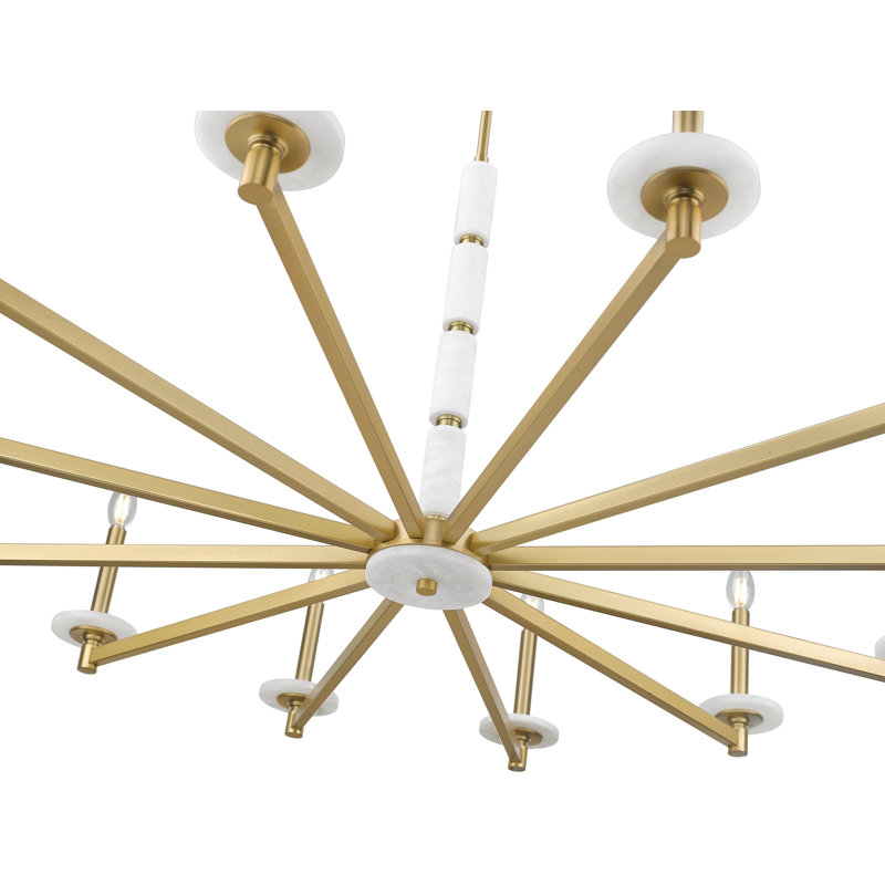 Lustre moderne Kaden, 12 lumières, Doré, H 29,5 po x l 48 po x P 48 po