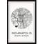 Centre-ville d'Indianapolis - Cadre photo, impression d'art textuel sur papier-730472694-729564266