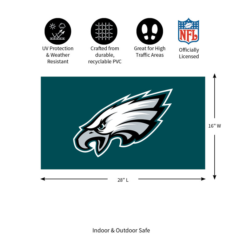 Tapis en PVC pleine couleur, 16 po x 28 po, Eagles de Philadelphie