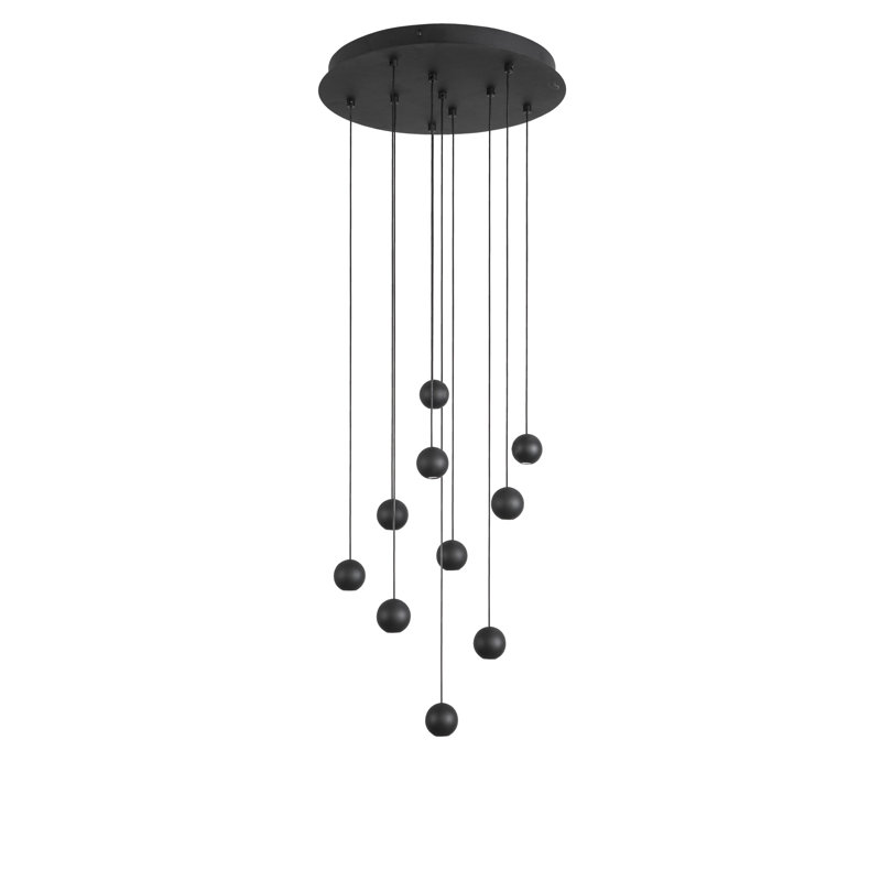 10 - Light Black LED Cluster Pendant