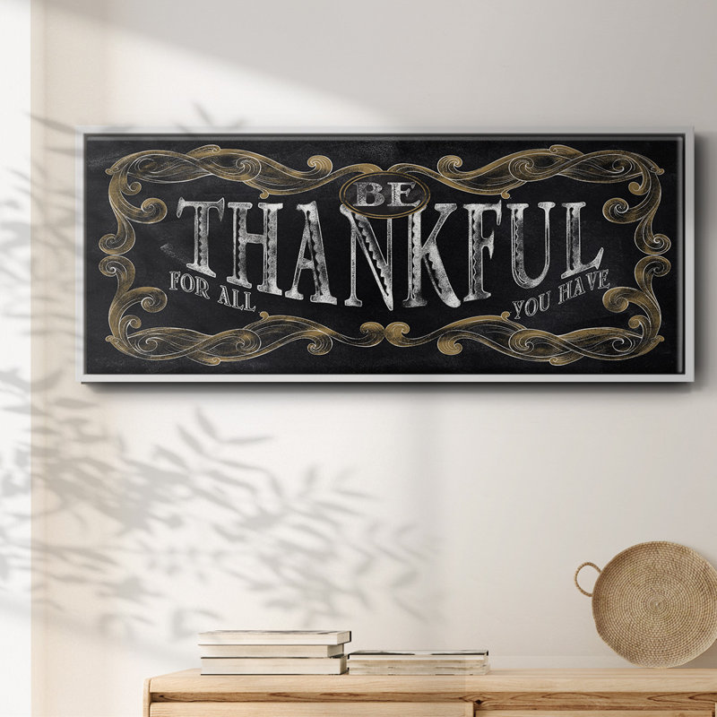 Be Thankful- Framed Canvas, 8" H x 20" W