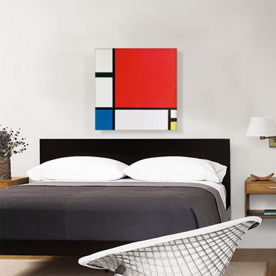 "Composition avec rouge, bleu et jaune" par Piet Mondrian - reproduction d'art sur toile tendue