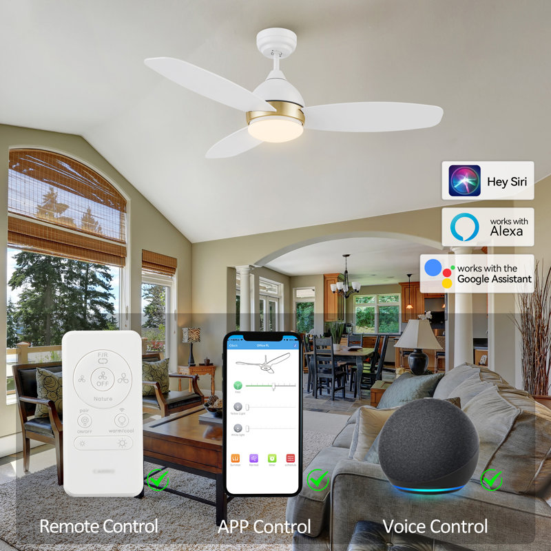 Ventilateur de plafond 48 po avec lumières DEL Ekamjeet