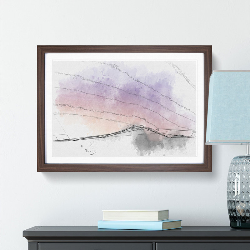 Lilac Sky Above the Mountain - Framed Print, 36cm H x 48cm W x 2cm D, Walnut Framed