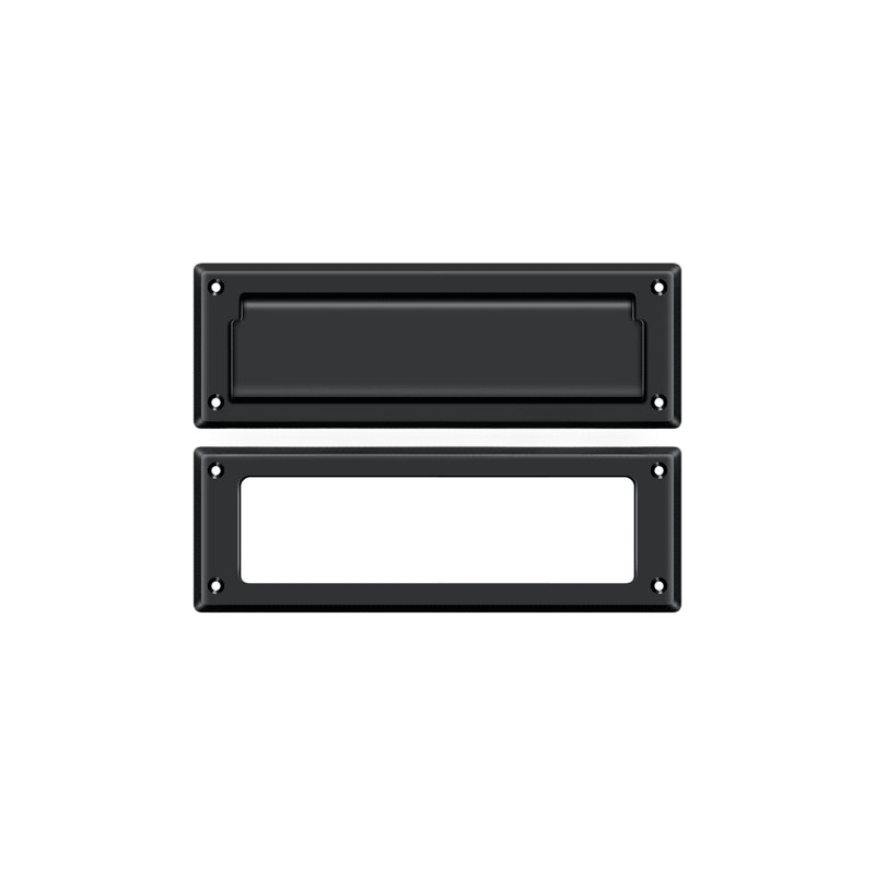 Brass Mail Slot, 2.875" H x 8.875" W x 0.5" D, Painted Black