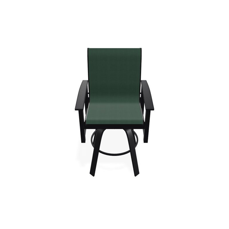 Fauteuil pivotant à hauteur de barre Leeward MGP, Vert forêt 22D Sunbrella® vert, Noir texturé
