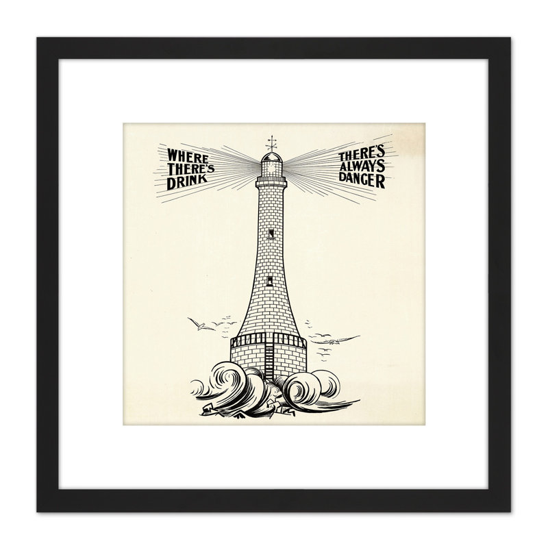 Temperance Movement Alcohol Warning Lighthouse Ad - Single Picture Frame Painting