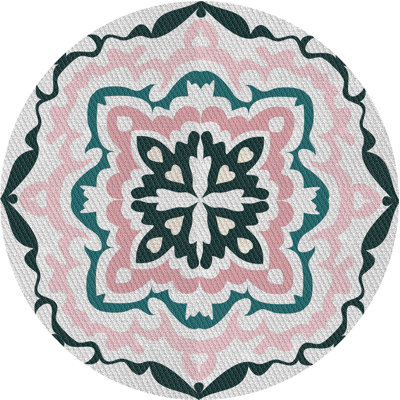 Tapis vert damassé