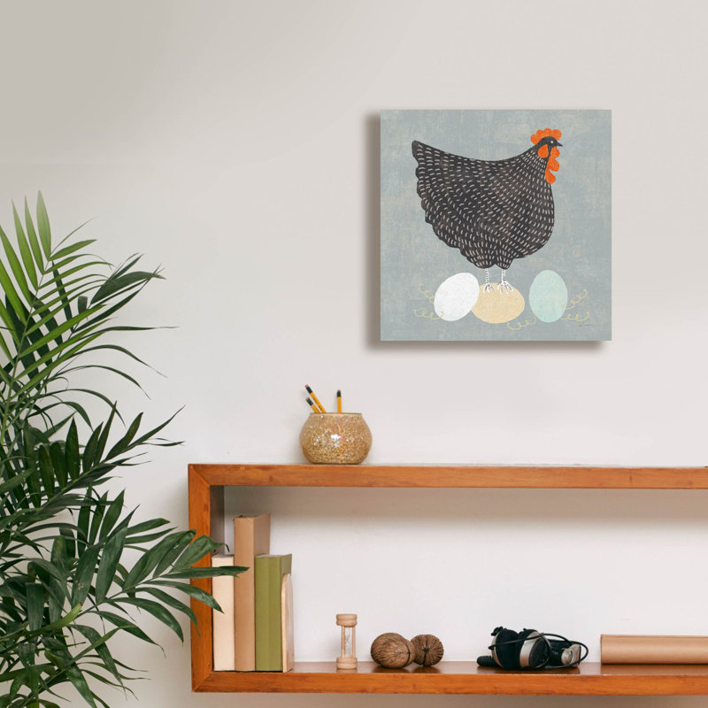 Art mural sur toile Gracie Oaks «Fresh Eggs 1 No Words» par Sue Schlabach, 26 po x 26 po, H 12 po x l 12 po x P 0,75 po