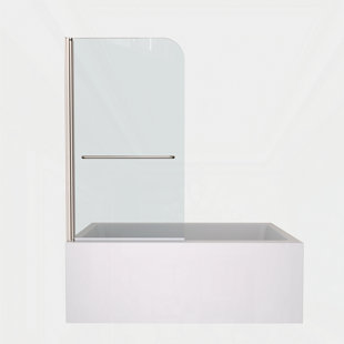 Bath tub Pivot shower screen, with 1/4" tempered glass and towel bar