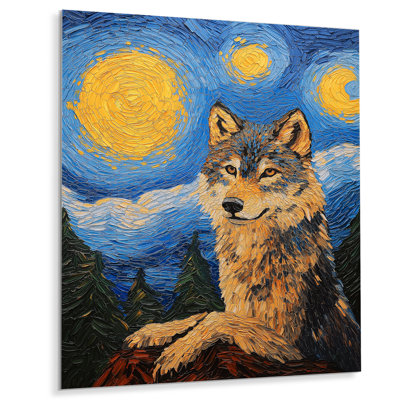 «Expressive Whispers Of Wolf» par Vincent I, reproduction d'art en métal animaux, loup