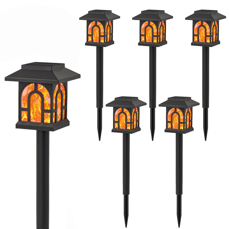 Black Solar Led Outdoor Path Lights, Gray