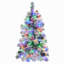Arbre de Noël enneigé épinette 4 pi avec pommes de pin, arbre de Noël artificiel avec 170 pointes de branches, branches mixtes en PE et PVC, 120 lumières DEL multicolores, 11 modes de clignotement, décorations des Fêtes-977236046-977236041