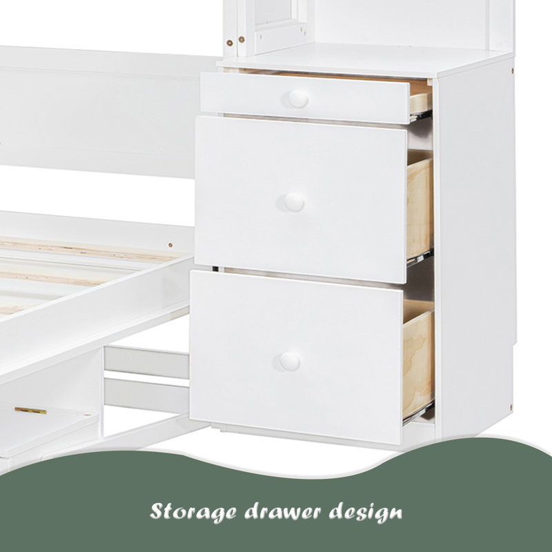 Grand lit escamotable avec bureau, tablettes et armoires de rangement, lit escamotable pour un bureau à domicile peu encombrant
