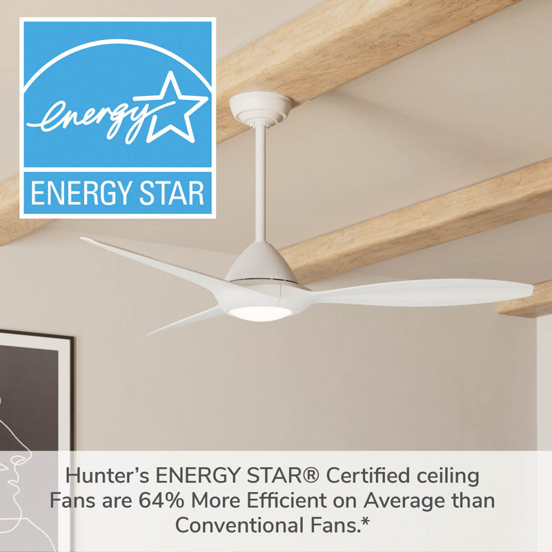 Casablanca 56 inch Surea ENERGY STAR® Damp Rated Ceiling Fan with Lights and Remote, White